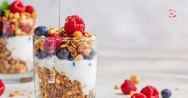 Fruit yogurt parfait dessert recipe