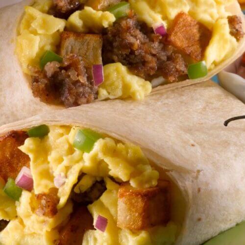 Breakfast burrito roll ups