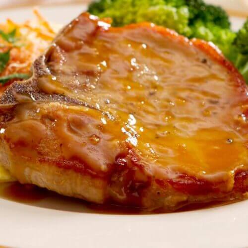 Honey mustard glazed pork chops