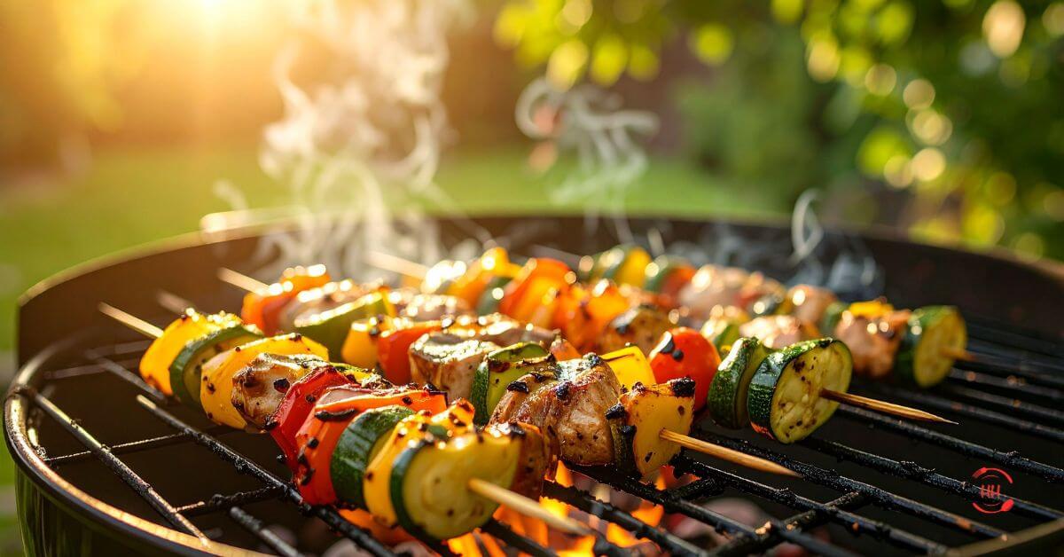 BBQ veggie skewers