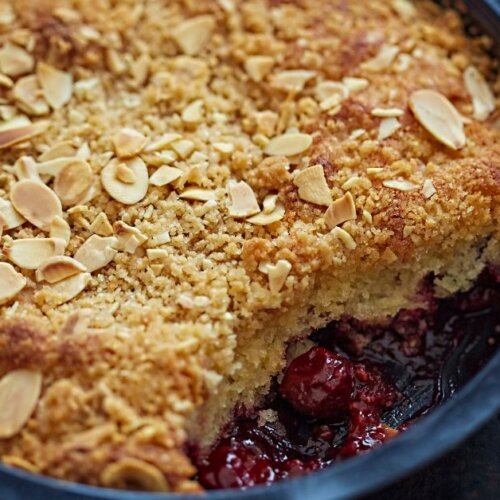 Cherry Almond Crumble Dessert