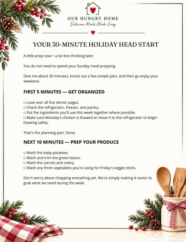 Meal Plan for the Holidays