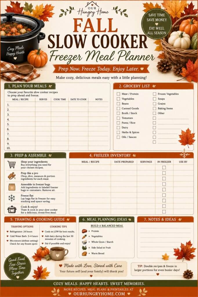 Slow Cooker Freezer Meal Planner