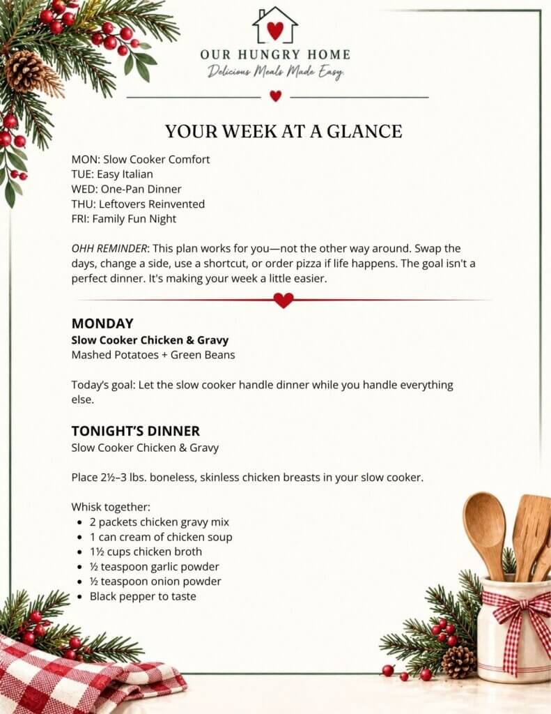 5-Day Holiday Meal Plan